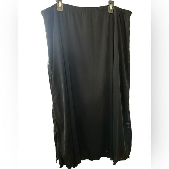 WOMENS MAXI BLACK SKIRT WITH SHEER OVERLAY BY WOMAN WITHIN, 1X - Picture 2 of 7